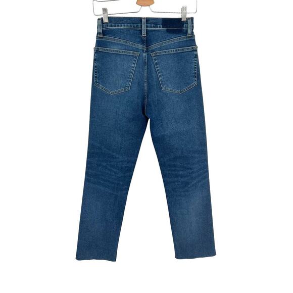 RE/DONE 70s Stove Pipe Jeans Worn True Indigo Blue Denim Size 26 - Picture 7 of 15